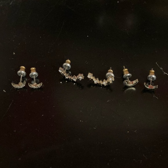 Loft star and moon earrings bundle, studs, silver - Picture 1 of 5